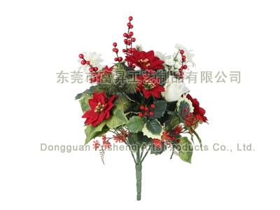 【F5520/24】Poinsettia & Rose x 24Artificial Flowers