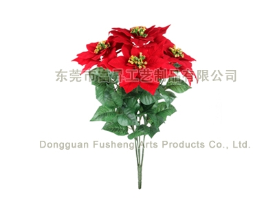 【F1336/5A】Poinsettia Bush xArtificial Flowers