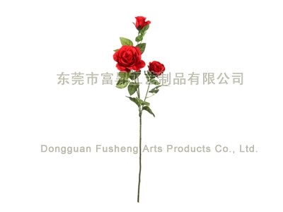 【F5610/3】Rose Single Stem x 3Artificial Flowers