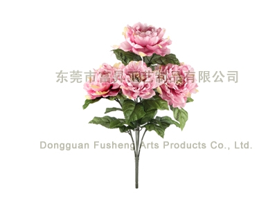 【F5631/5】Peony Bush x 5Artificial Flowers